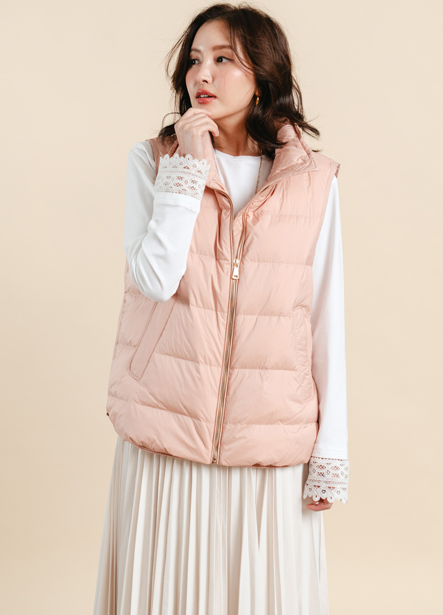 壓紋羽絨背心(網路限定色)